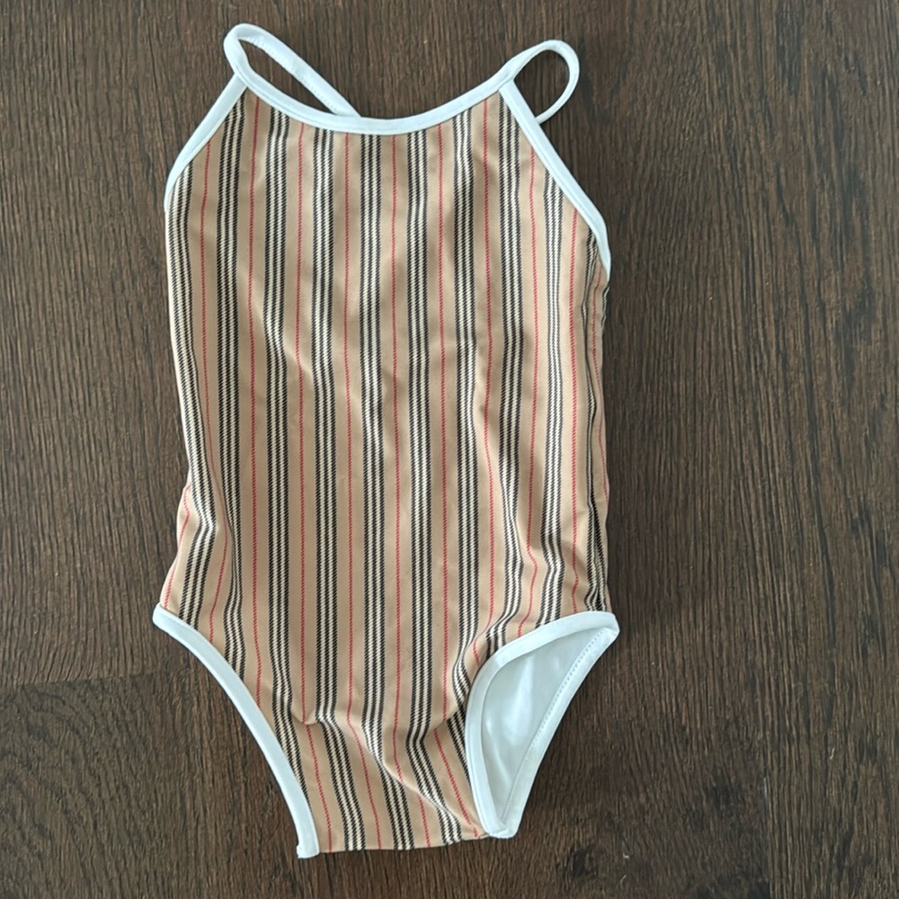 Perfect Burberry one piece size 18 months. Purchased from Saks.